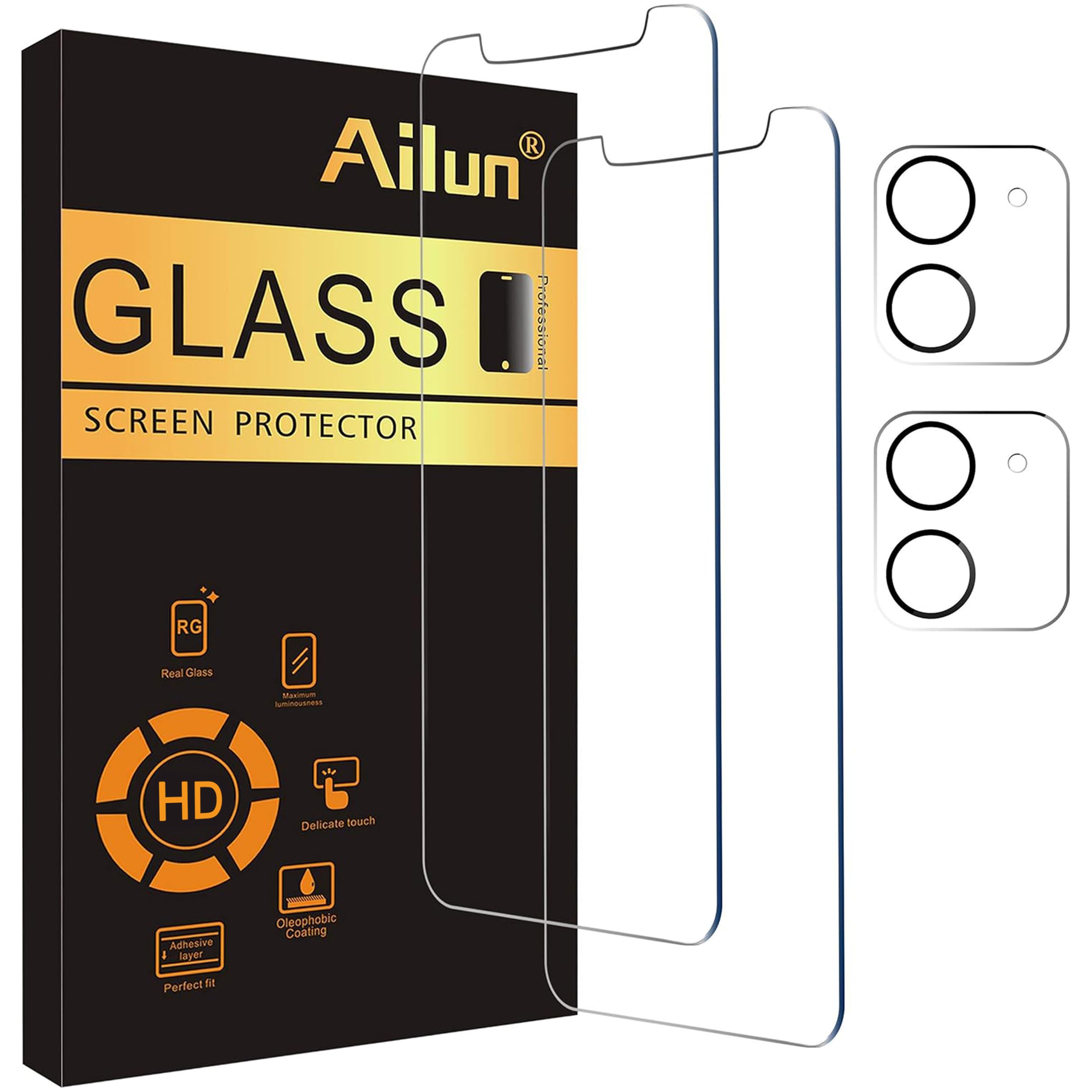 Ailun Screen Protector + Camera Lens Protector for iPhone 16 Pro, 3+3 Pack Jansha Store