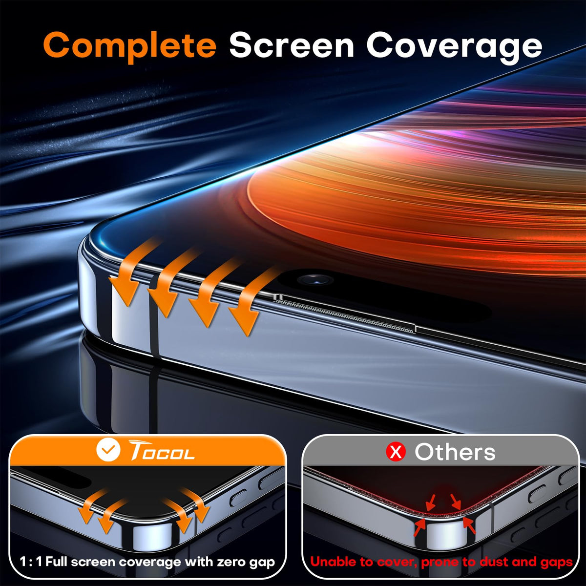 TOCOL for iPhone 17 Pro Max Screen Protector, Easy Installation Jansha Store