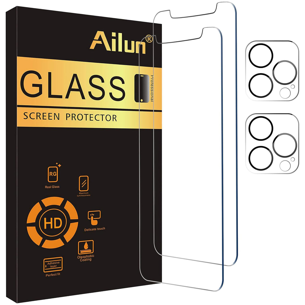 Ailun Screen Protector + Camera Lens Protector for iPhone 16 Pro, 3+3 Pack Jansha Store