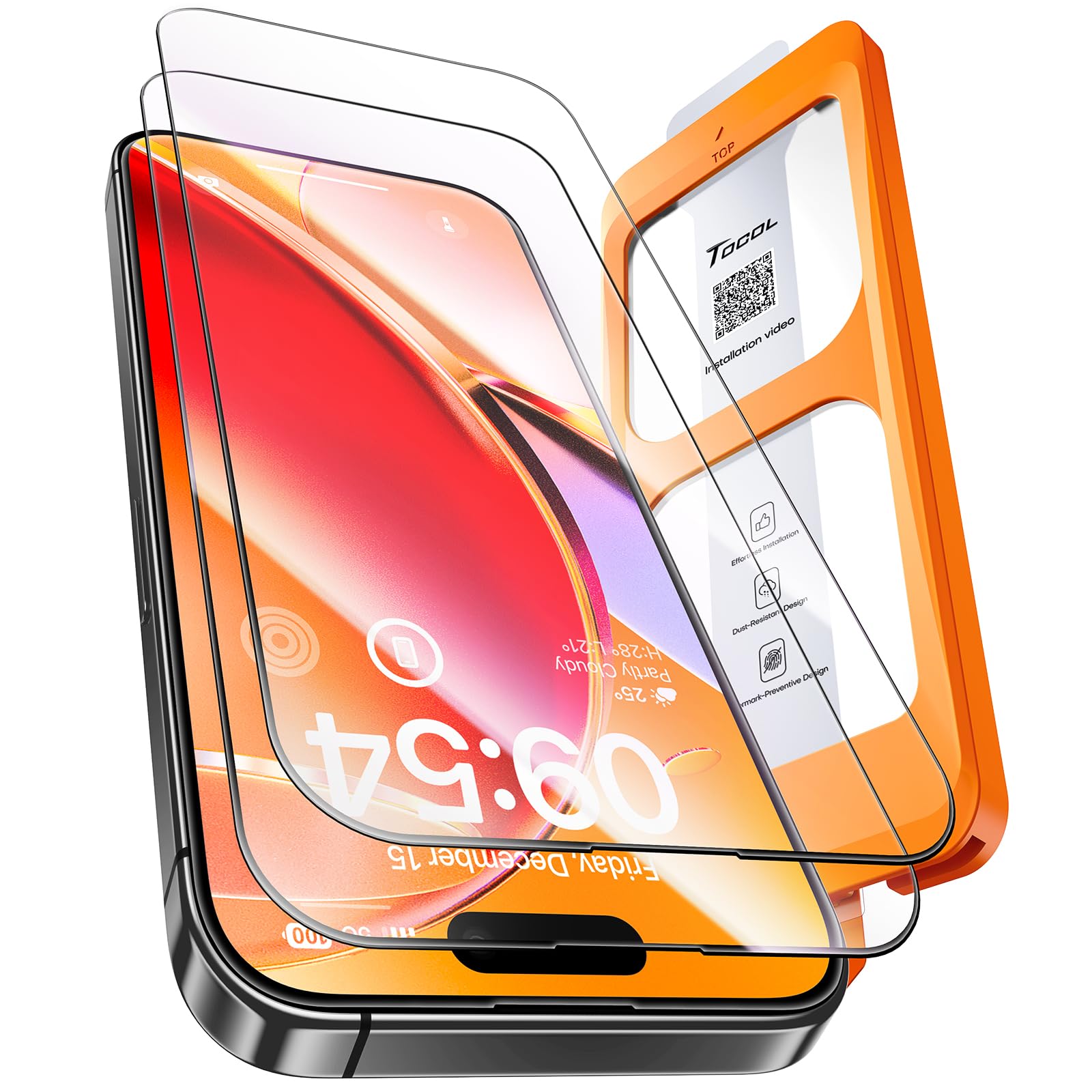 TOCOL for iPhone 17 Pro Max Screen Protector, Easy Installation Jansha Store