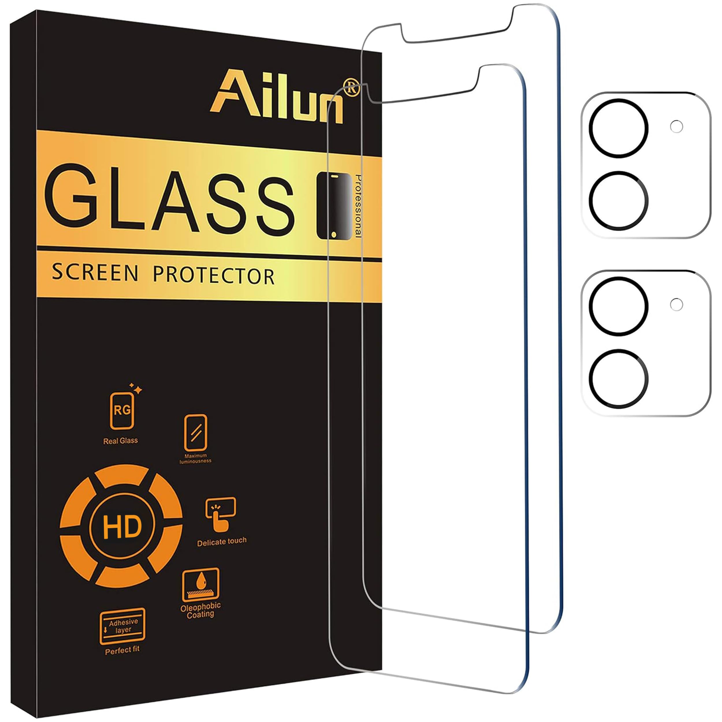 Ailun Screen Protector + Camera Lens Protector for iPhone 16 Pro, 3+3 Pack Jansha Store