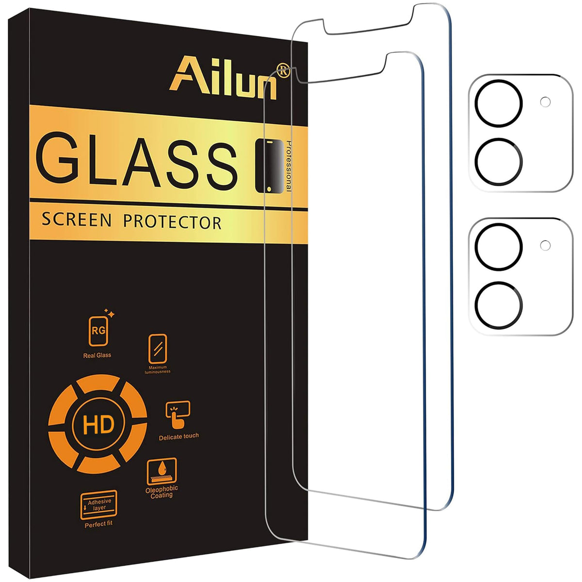 Ailun Screen Protector + Camera Lens Protector for iPhone 16 Pro, 3+3 Pack Jansha Store