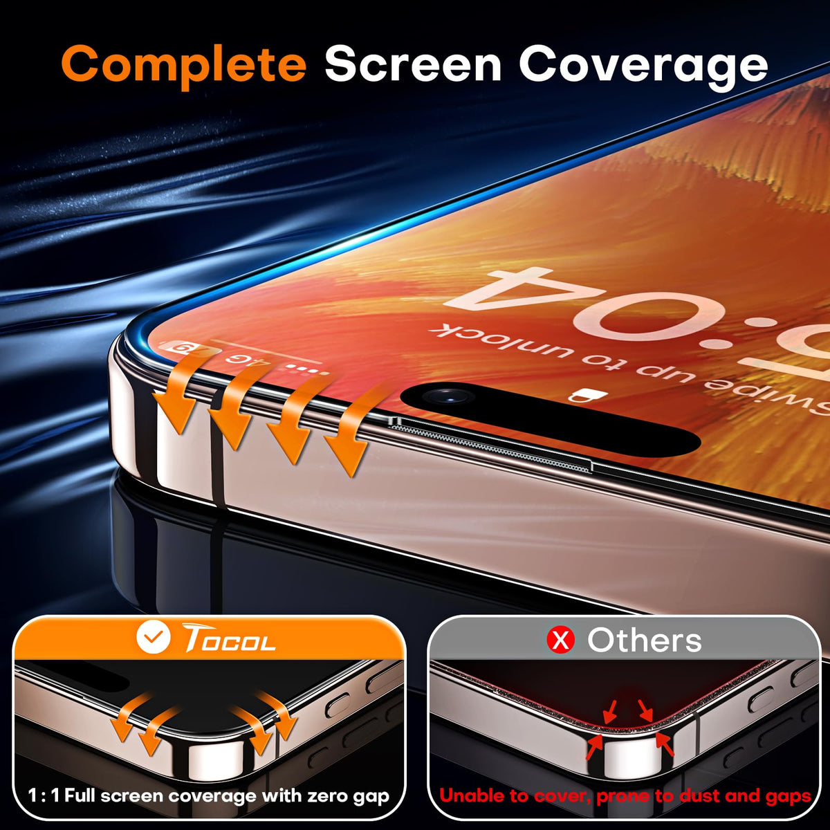 TOCOL for iPhone 17 Pro Max Screen Protector, Easy Installation Jansha Store