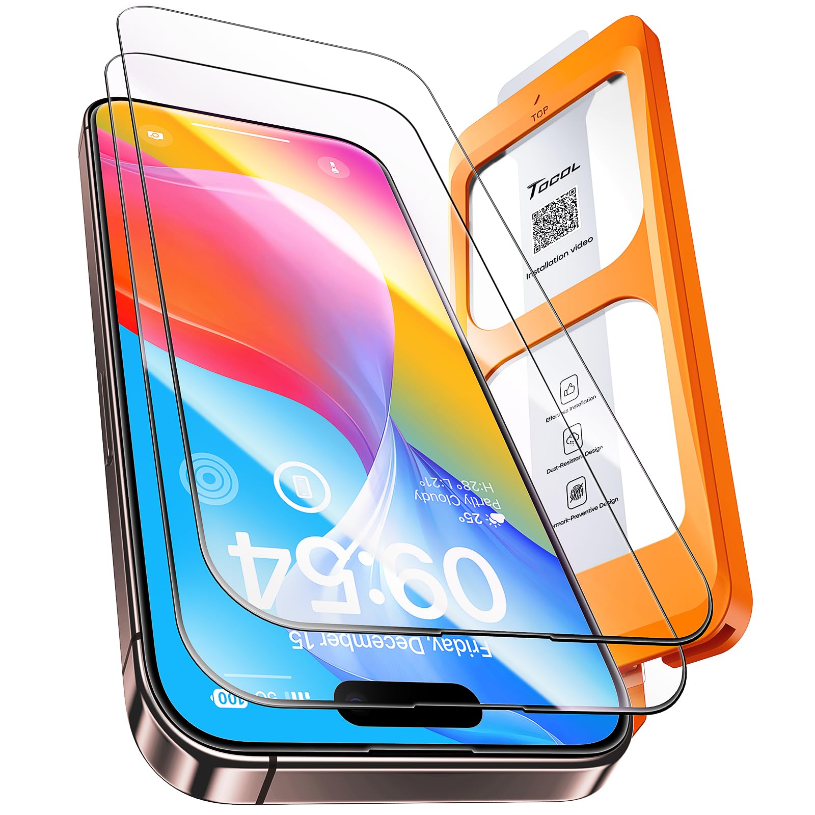TOCOL for iPhone 17 Pro Max Screen Protector, Easy Installation Jansha Store